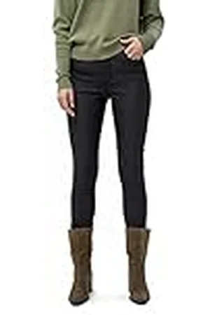 Peppercorn Sibbir Mid Waisted Slim Coated Pant | Zwarte Broek Dames | Lentebroek voor Dames UK | Maat 18