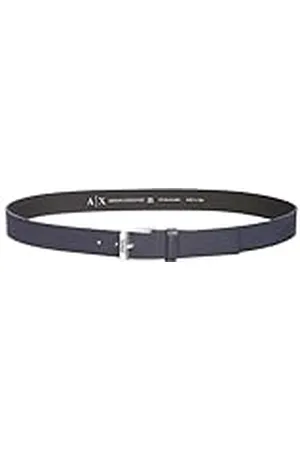 Armani Exchange Verstelbare herenriem met zilveren gesp, , one size
