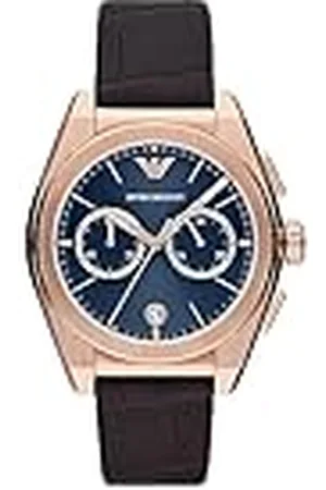 Emporio Armani Herenhorloge quartz/chrono uurwerk 43mm kastmaat met een pro-planet lederen band AR11563