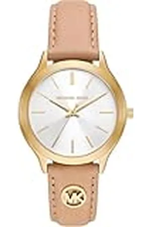 Michael Kors Horloge voor dames, kwartsuurwerk met roestvrij staal, keramiek of lederen bandje, , 38MM, Riemen.