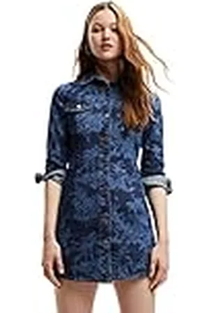 Desigual Dames Vest_Tina, 5008 Denim Dark Blue Casual Jurk, M