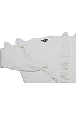 Faina Dames Falbala Herfst en Winter Gebreide Trui voor Gevorderde Wollen Wit Maat XS/S, , XS