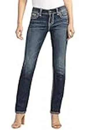 Silver Jeans Co. SILVER JEANS Suki Mid Rise Slim Bootcut Jeans Plus Size Dames, , 30W x 32L