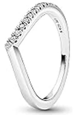 PANDORA Timeless Wishbone Halb Funkelnder in Sterling-Silber mit Cubic Zirkonia Timeless Collection, Größe 54, 192394C01-54