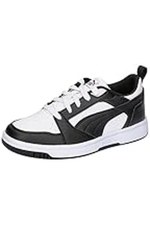 PUMA Rebound V6 Lo Jr Sneakers voor kinderen, uniseks, wit zwart, 30 EU