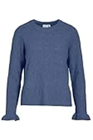 VILA Dames Vijacia O-hals L/S Flounce Knit Top, , XS