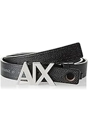 Armani Exchange Casual leer, On Tone Logo Gesp Riem, , L