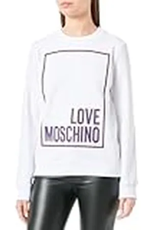 Moschino Dames Long-Sleeved Slim Fit Sweatshirt, Optical White, 40, , 40