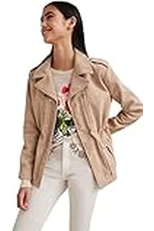 Desigual CHAQ_AMAR Faux Leather Jacket, Brown, XS