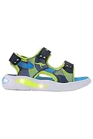 KangaROOS Unisex K-SLS Ruffy Sandalen, donkerblauw/limoen, 35 EU, , 35 EU