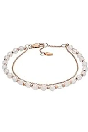Fossil Armband voor Vrouwen All Stacked Up, Rozenkwarts Ketting Kralen Armband, Lengte: 165mm+35mm, Breedte: 4mm, JF04444791