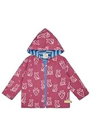 loud + proud Waterafstotende outdoorjas voor meisjes met opdruk, GOTS-gecertificeerd, , 122-128