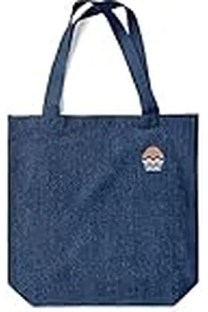 Green Fish Denim-draagtas, bedrukt, boodschappentas, machinewasbaar, opvouwbaar, handtas van jeans met handgrepen, 38 x 42 cm, , Eén maat, modern
