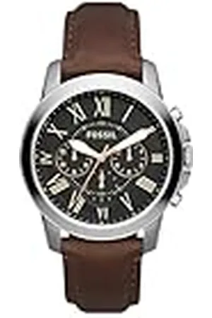 Fossil Heren Grant roestvrij staal kwarts chronograaf horloge, , Eén maat, Riemen.
