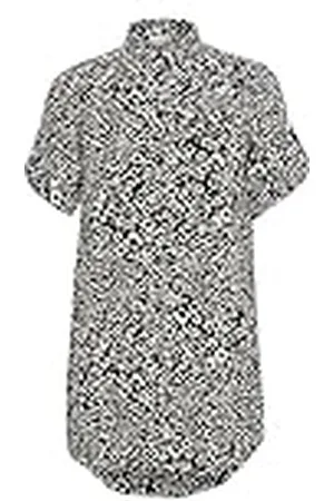 Kaffe Dames Plus-size overhemdjurk knielengte roll tab mouwen, , 70 grote maten
