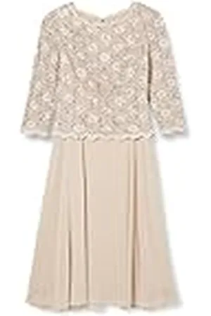 Gina Bacconi Midi-jurk voor dames, met kanten lijfje en chiffon rok, cocktailjurk, , 42