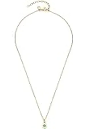 Leonardo Leonardo Jewels Halsketting Isa, ketting van roestvrij staal, delicate ankerketting in goud met aquakleurige hanger, 42-47 cm lengte, personaliseerbare achterkant, sieraden dames, 023397, 42 cm