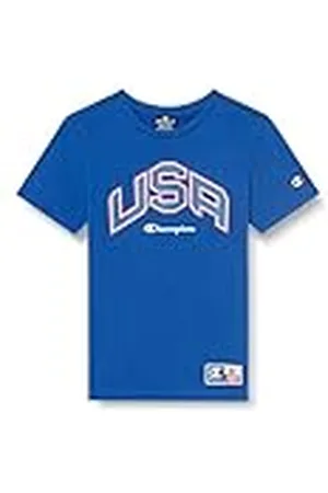 Champion Legacy Retro Sport B - USA S/S Crewneck T-shirt, elektrisch , 9-10 jaar kinderen en jongeren SS24