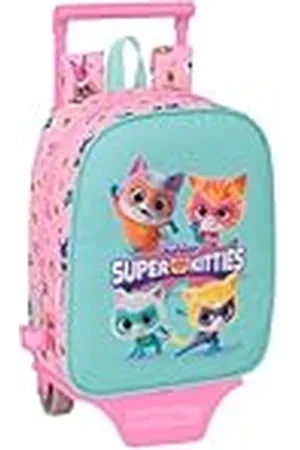 Safta Superkitties Kinderrugzak met trolley, ideaal voor kinderen van verschillende leeftijden, comfortabel en veelzijdig, kwaliteit en duurzaamheid, 22 x 10 x 27 cm, , M