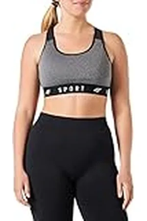 4F H4Z22-STAD350 sportbeha, middle grey melange, M voor dames, , M