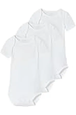 NAME IT Baby Unisex Nbnbody 3P Ss Solid White 4 Noos (3-pack), , numeric_86
