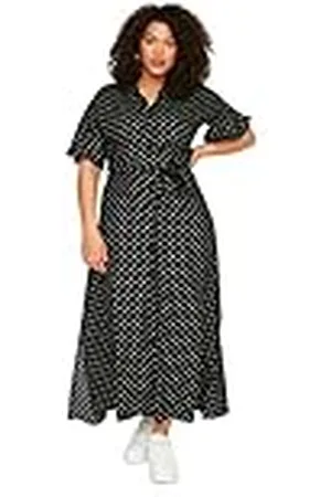 Trendyol Vrouwen Plus Size Maxi Basic Slim Geweven Plus Size Jurk, , 68