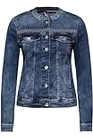CECIL Dames B212209 jeansjack, mid blue wash, regular, , One Size