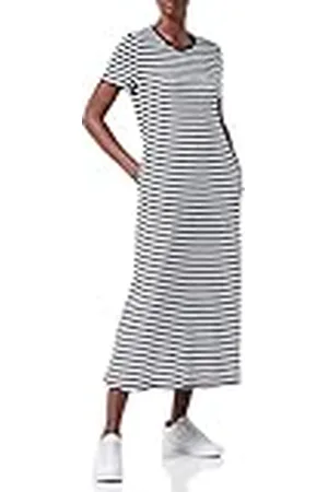 ONLY Onlmay S/S lange gestreepte jurk JRS Petite maxi-jurk, nachthemd/strepen: Primo Cloud Dancer, XXS