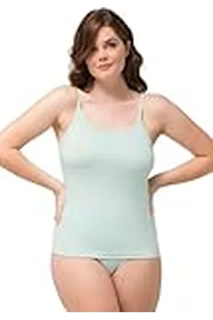 Ulla Popken Dames, grote maten, overhemd, spaghettibandjes, slank, biologisch katoen, mouwloos, , 58-60