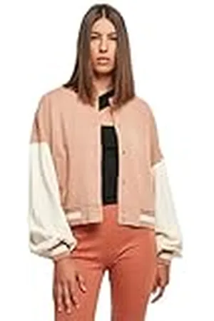 Urban classics Dames Oversized 2 Tone College Terry Jas, Amber/Whitesand, , XL