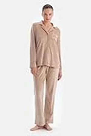 Dagi Fluwelen shirt voor dames, pyjama-set, S, , S