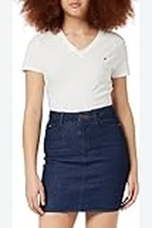 Tommy Hilfiger Dames Rome Straight Rw Skirt Rok, blauw (denim 1br), Eén maat