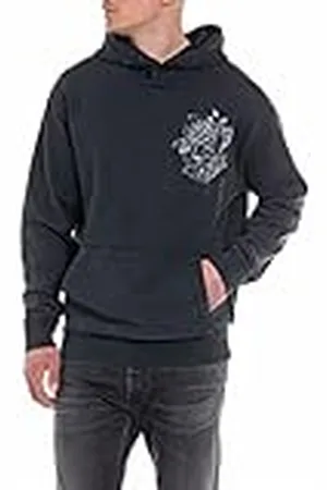 Replay Heren M6530 Pullover met capuchon, 099 Blackboard, XS, , XS