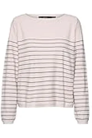 VERO MODA VMJOHANNA LS Boatneck Pullover GA ENT, Birch/Stripes: navy blazer, XL