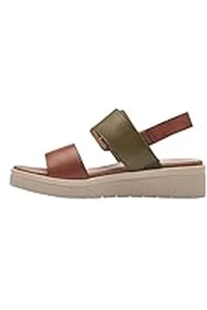 Tamaris Comfort 8-88706-42 723 Comb Wedge Plateau voor dames, comfortabele extra brede alledaagse schoen, feestelijk, elegant, platte sandalen, 37 EU breed, Kam, 37 EU Breed