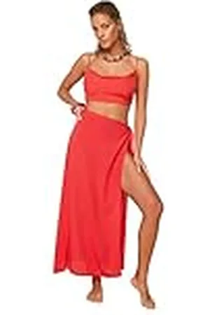 Trendyol Dames effen geweven tweedelige set, , 36