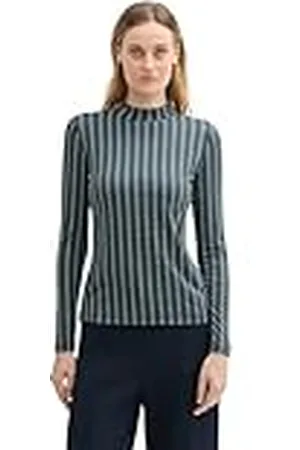 TOM TAILOR Damesshirt met lange mouwen en opstaande kraag, , XXL
