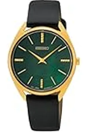 Seiko Analoog kwartshorloge voor dames met leren armband SWR080P1, , armband
