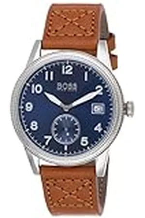 HUGO BOSS Heren Analoog Klassiek Quartz Horloge Met Lederen Band 1513668