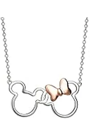 Disney Minnie And Mickey halsketting verzilverd roségoud NF00287TL-18, Messing