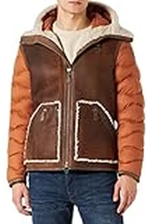 Blauer Leren capo schouderbekleding jas, 384 notenboom Pecan, XL voor heren