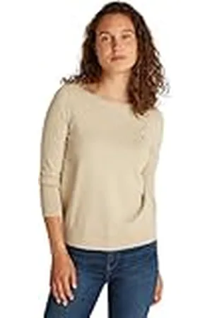 Tommy Hilfiger Dames CO JERSEY STITCH BOAT-NK SWEATER WW0WW40099, kaki, XXS, , XXS