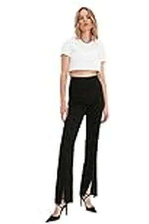 Trendyol Zwarte hoge tipbroek voor dames, , 40
