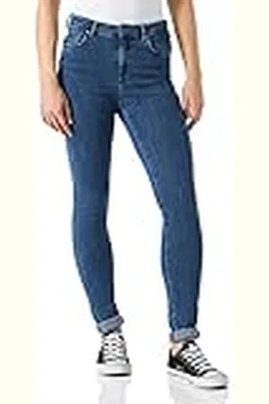 ONLY Onlpower Skinny jeans voor dames, middelhoge taille, skinny fit, donkerblauw (dark blue denim), M/34L