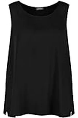 Samoon Damesblouse met subtiele glans, mouwloze blouse zonder mouwen, effen, , 42