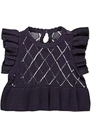 Müsli By Green Cotton Gebreide frill vest baby vest trui meisjes en meisjes, , 86 cm