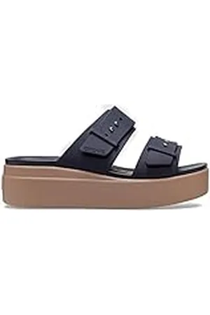 Crocs Brooklyn Buckle Low Wedge, platform voor dames, Diepe marine, 34/35 EU