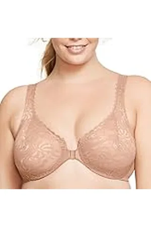 Glamorise Wonderwire Beha met kant, opening vooraan, #9245, , 75G