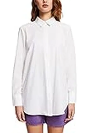 ESPRIT Hemdblouse, 100% katoen, wit, S