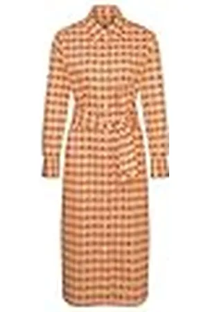 Seidensticker Blousejurk voor dames, met ceintuur, regular fit, midi-jurk, hemdblousekraag, lange mouwen, 100% katoen, , 42